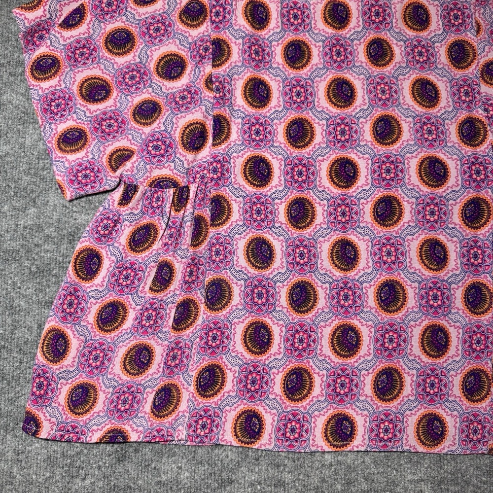 Maeve Anthropologie Pink Purple Geometric Psychedelic Blouse Small Hippie - Picture 10 of 14